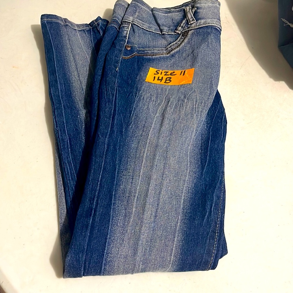 Ella jeans size 11. Faded color blue, silver/gray